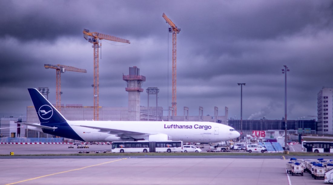 Cargo aircraft on the airport apron